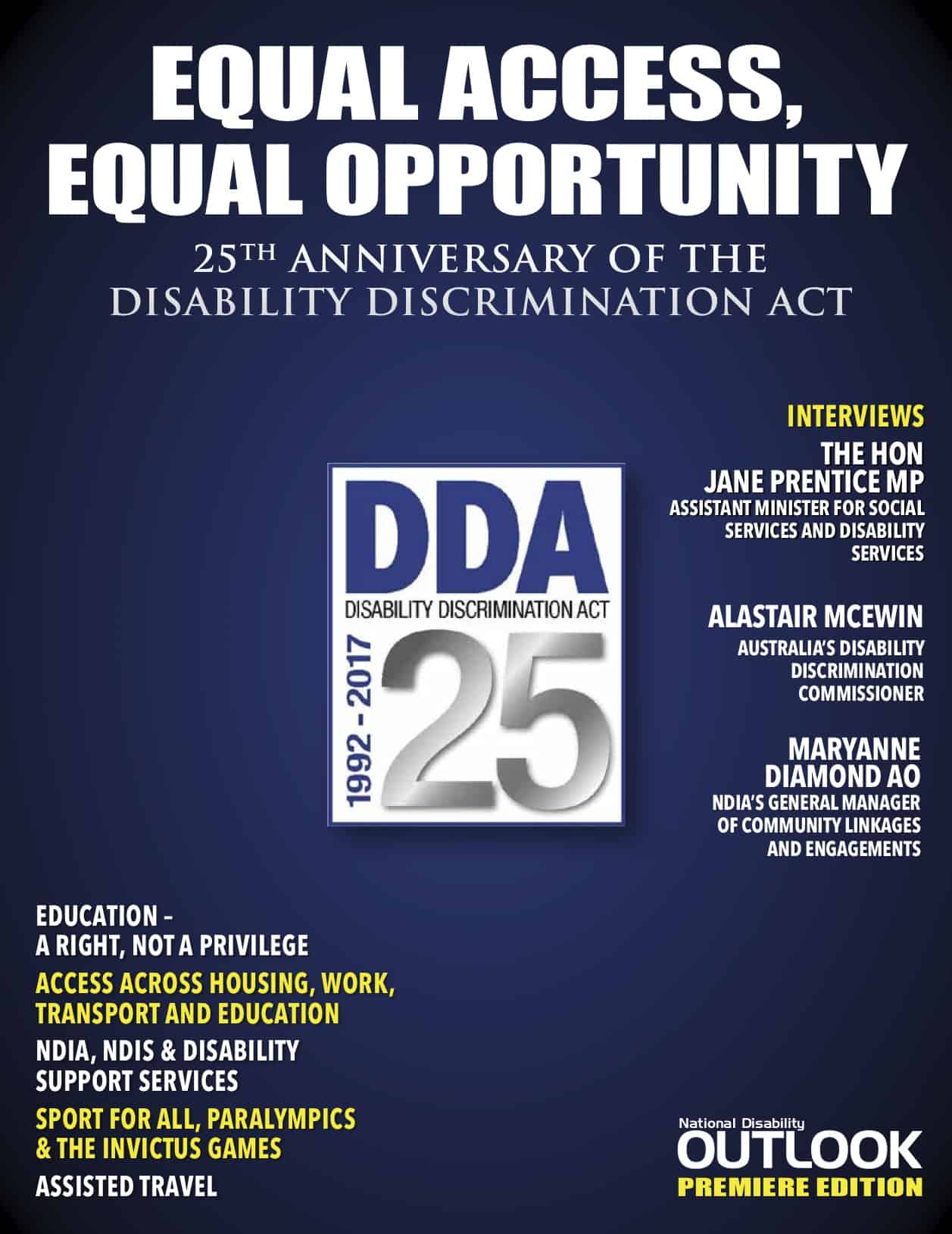 DDS25 Equal Access Equal Opportunity Cover